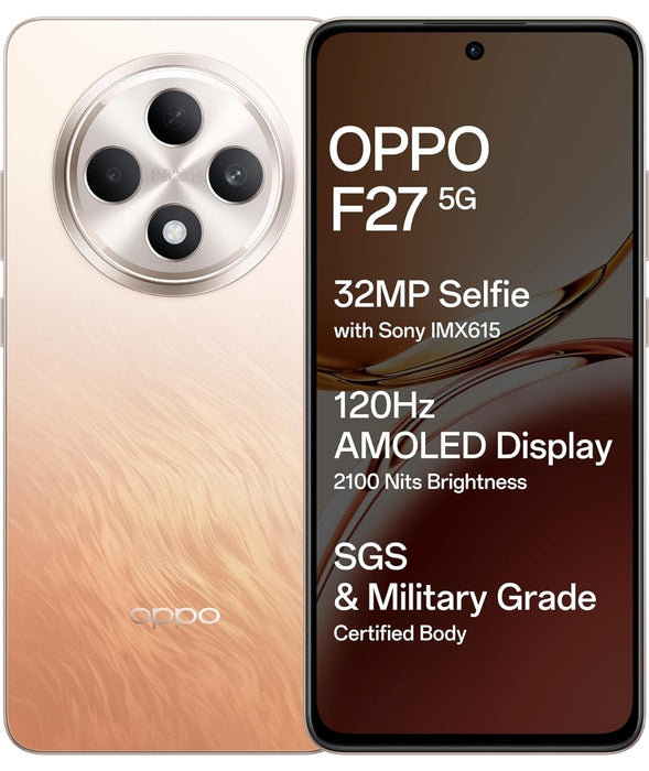 OPPO F27 5G (Emerald Green, 8GB RAM, 128GB Storage) | 6.67" FHD+ AMOLED Display|32MP Sony IMX615 Selfie Camera |AI Portrait Expert| 45W SUPERVOOC