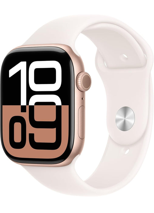 Apple Watch Series 10 GPS 46mm Rose Gold Aluminium Case with Light Blush Sport Band - M/L