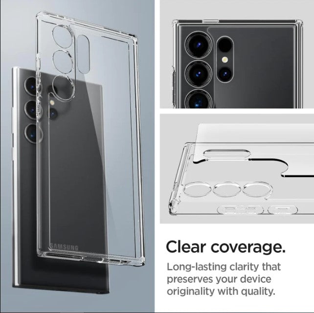 Spigen Ultra Hybrid Back Cover Case Compatible with Galaxy S24 Ultra (TPU + Poly Carbonate | Crystal Clear)