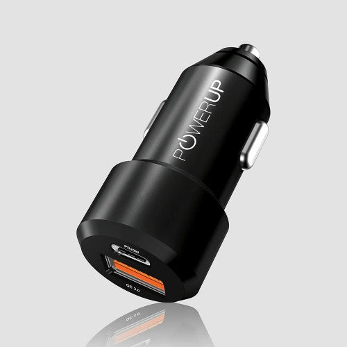 PowerUp Quick Type-C Car Charger Dual Type-C 30W PD+USB 3.0A