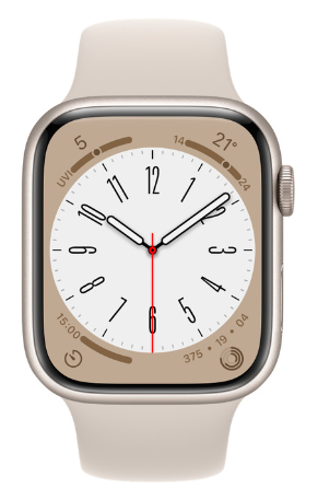 Apple Watch Series 8 45MM Starlight Aluminium Case Starlight Sport Band-GPS